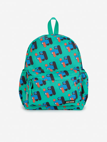 BOBO CHOSES Doggy Mate All Over School Bag - Green