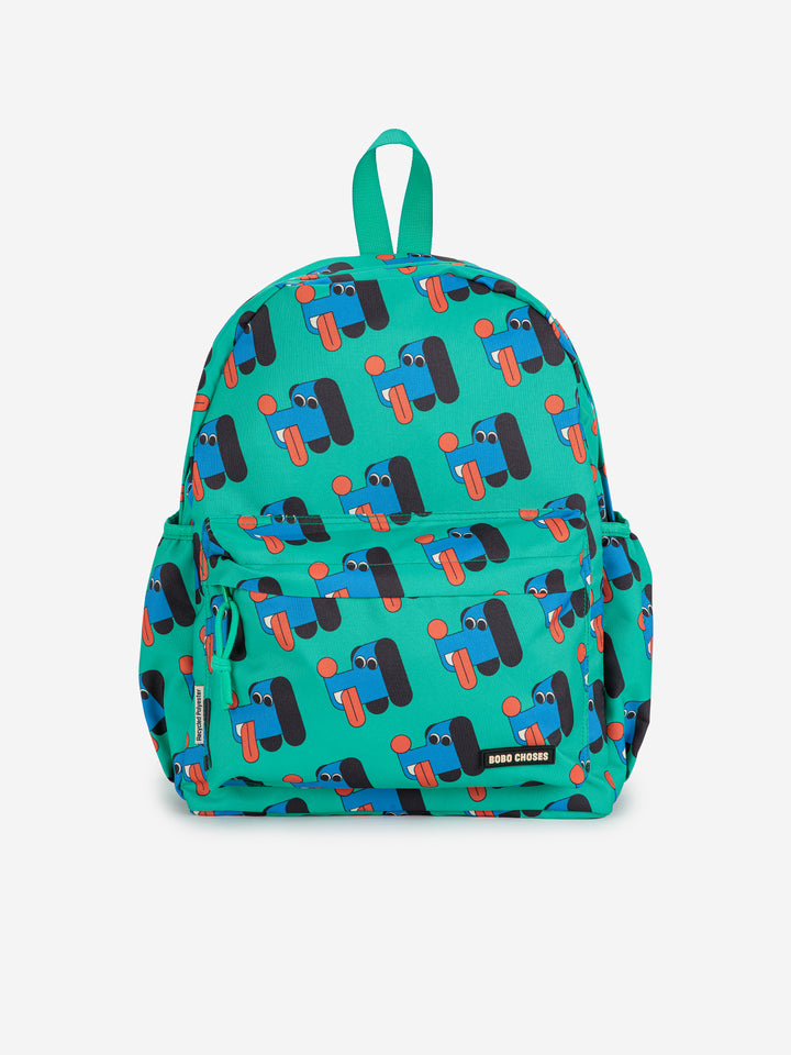 BOBO CHOSES Doggy Mate All Over School Bag - Green