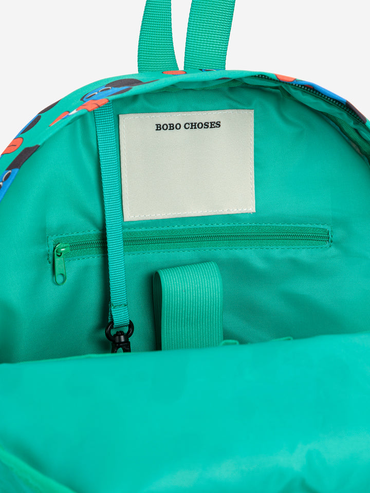 BOBO CHOSES Doggy Mate All Over School Bag - Green