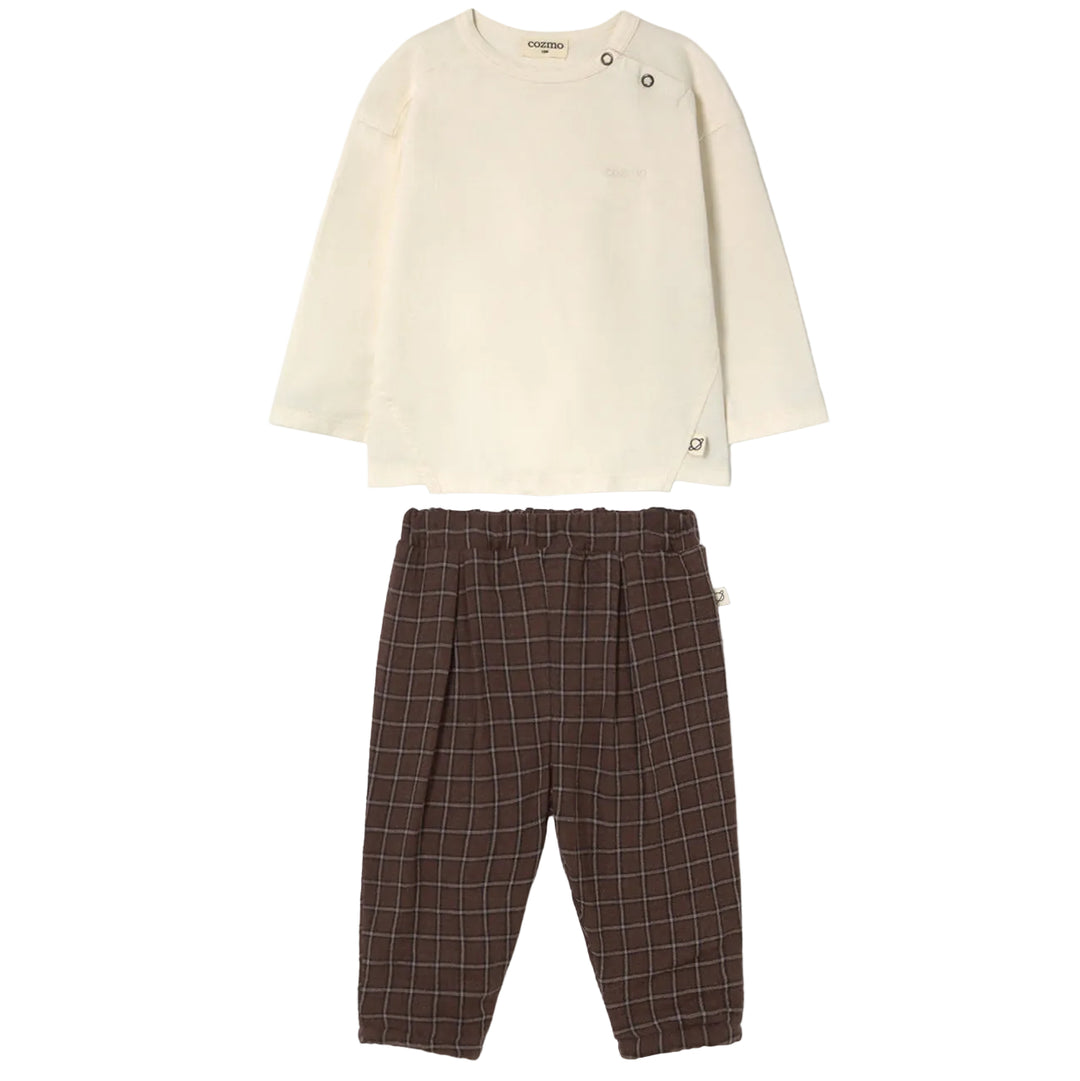 Brushed Warm Slub Baby Set in Ivory