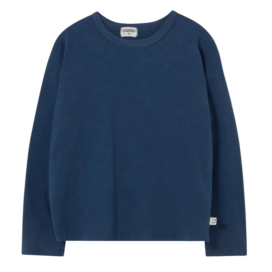 Brushed Warm Slub T-Shirt in Navy