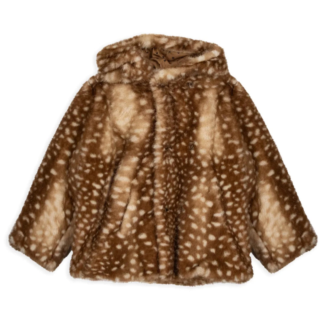 Poppy Faux Fur Coat In Bambi