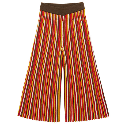 Candy Stripe Accordion Pant - Red Flame