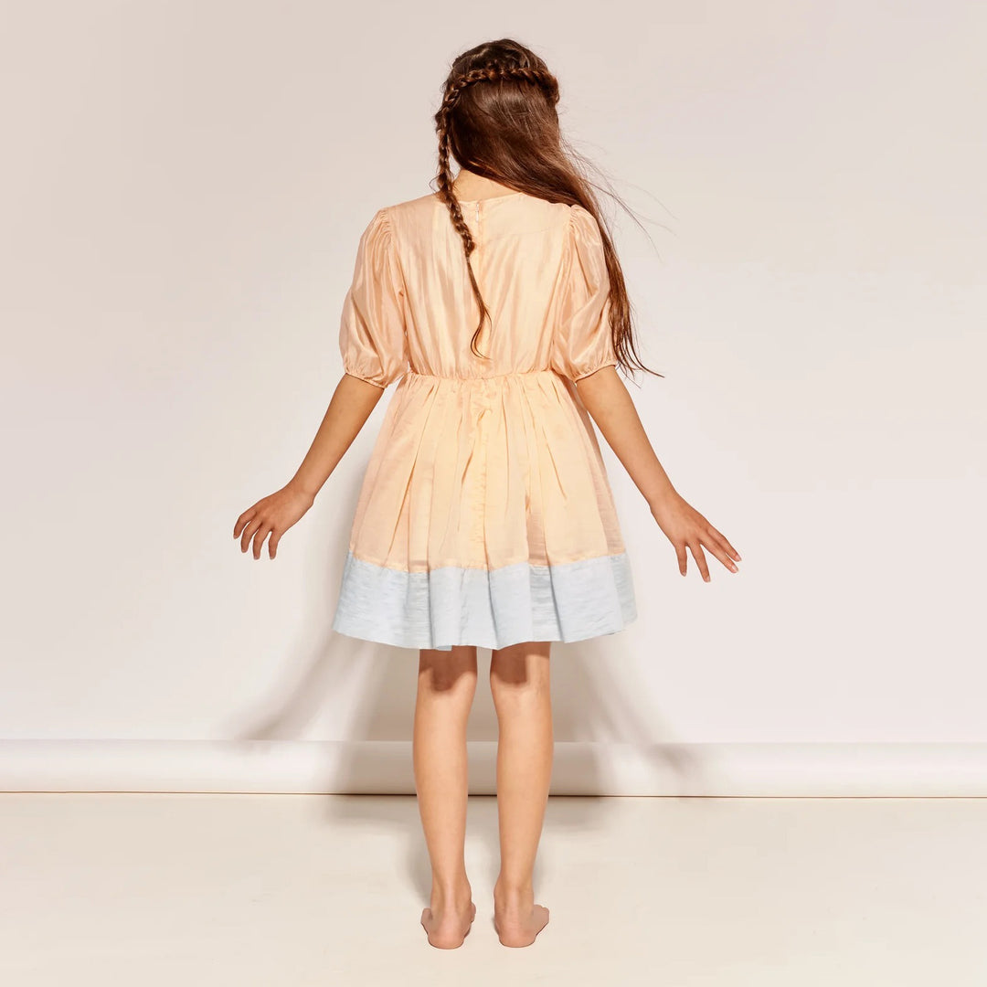 Drop Off the World Dress in Rosewater & Fountain Blue