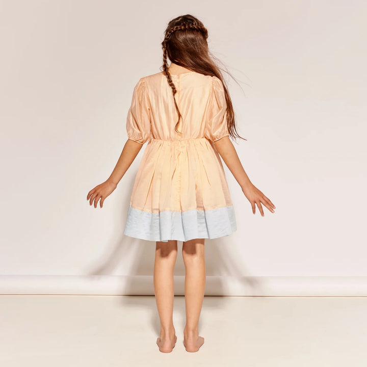 Drop Off the World Dress in Rosewater & Fountain Blue