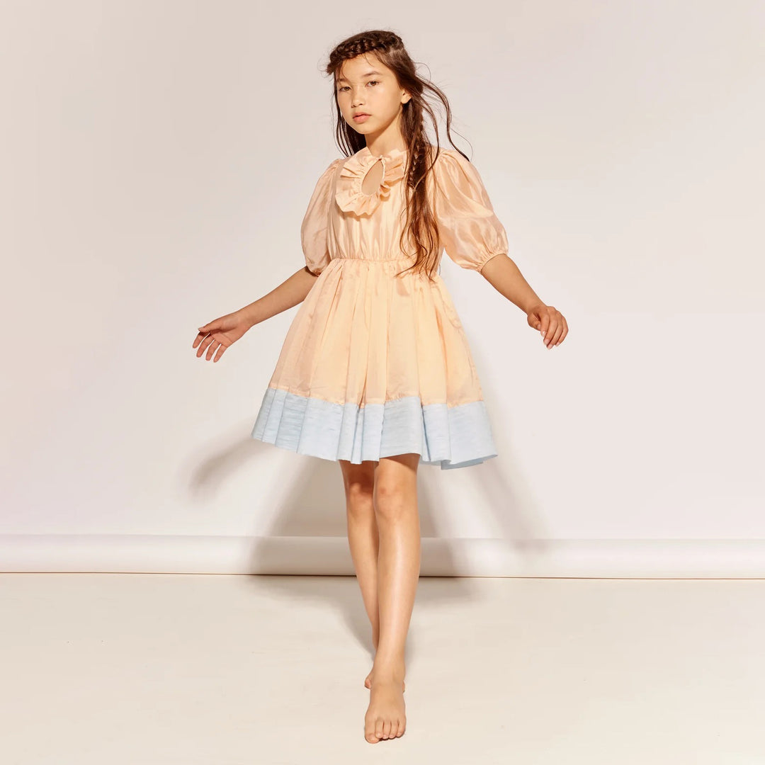 Drop Off the World Dress in Rosewater & Fountain Blue
