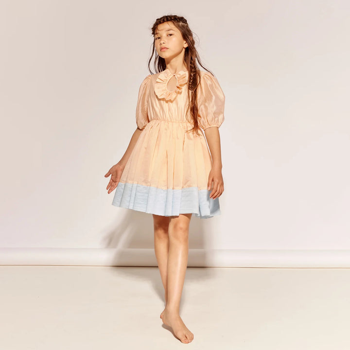 Drop Off the World Dress in Rosewater & Fountain Blue