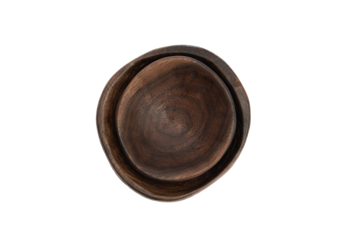 Stack of Hand-Carved Bowls in Walnut