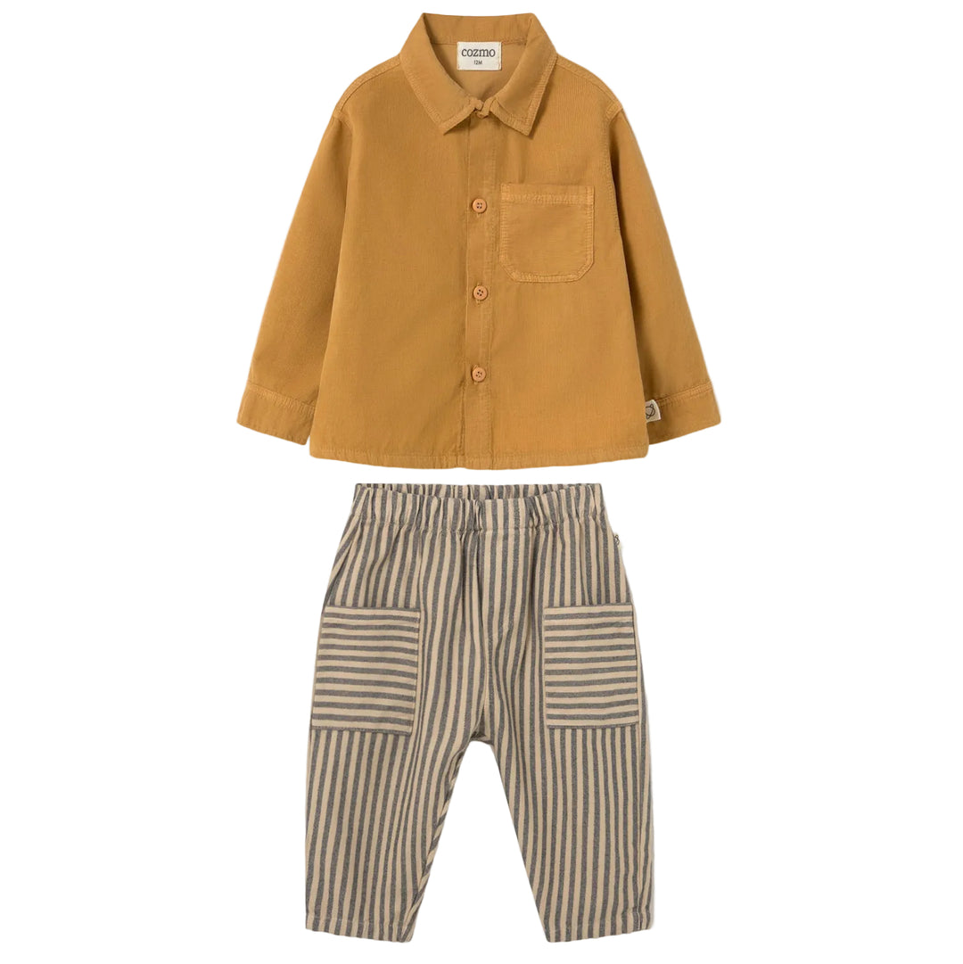Tender Corduroy Baby Set in Biscuit