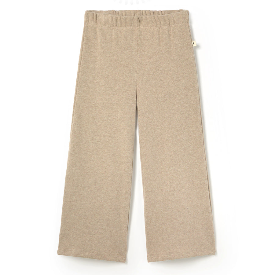 MY LITTLE COZMO Elena Soft Brushed Knit Wide Pants - Stone