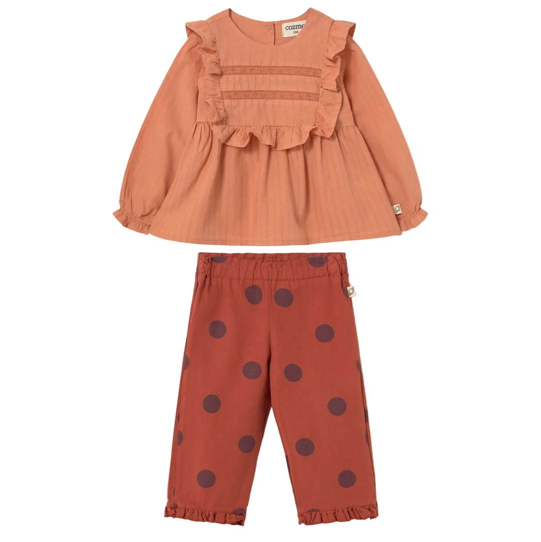 Jacquard Voile Baby Set in Pink Siena