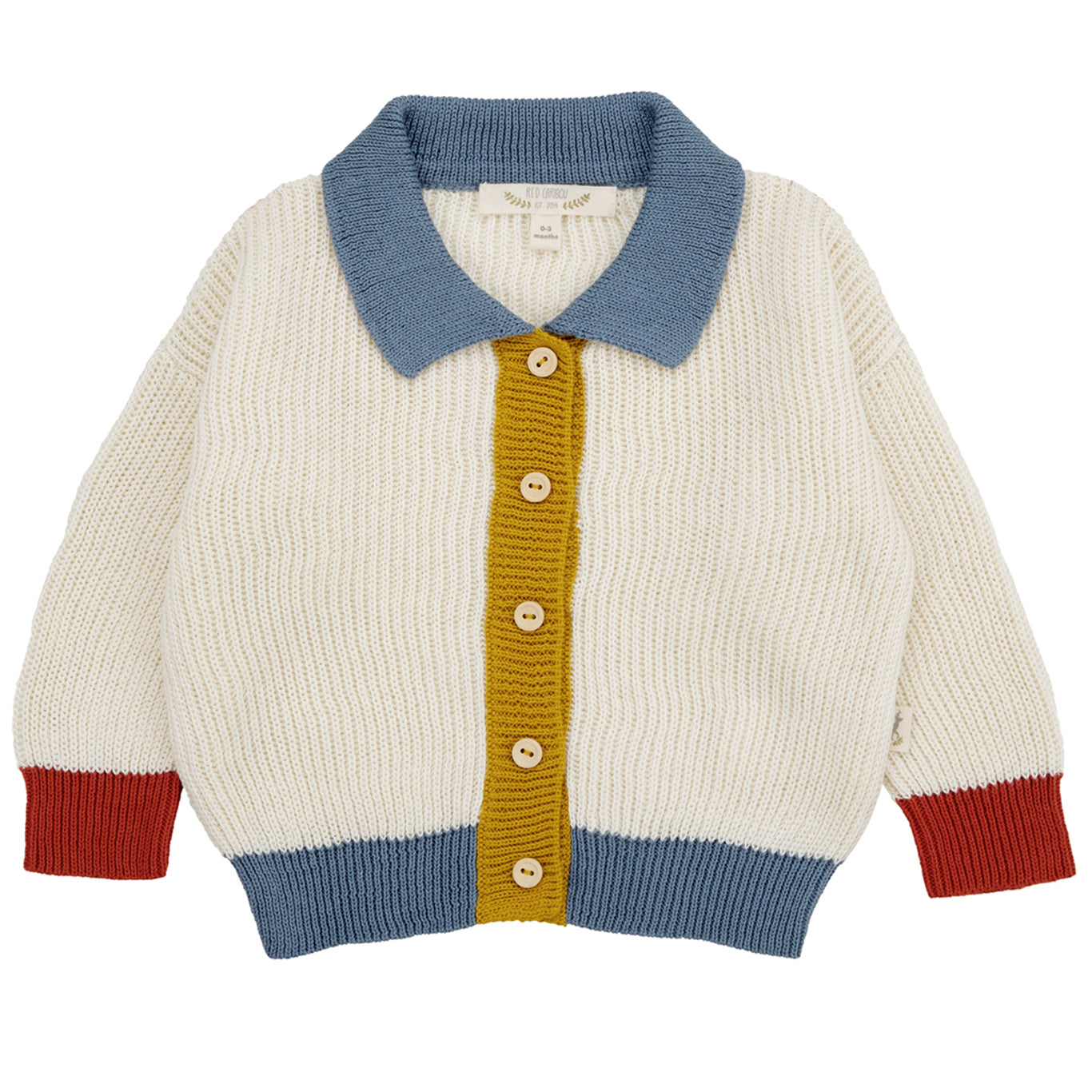 Color Block Knit Collar Cardigan