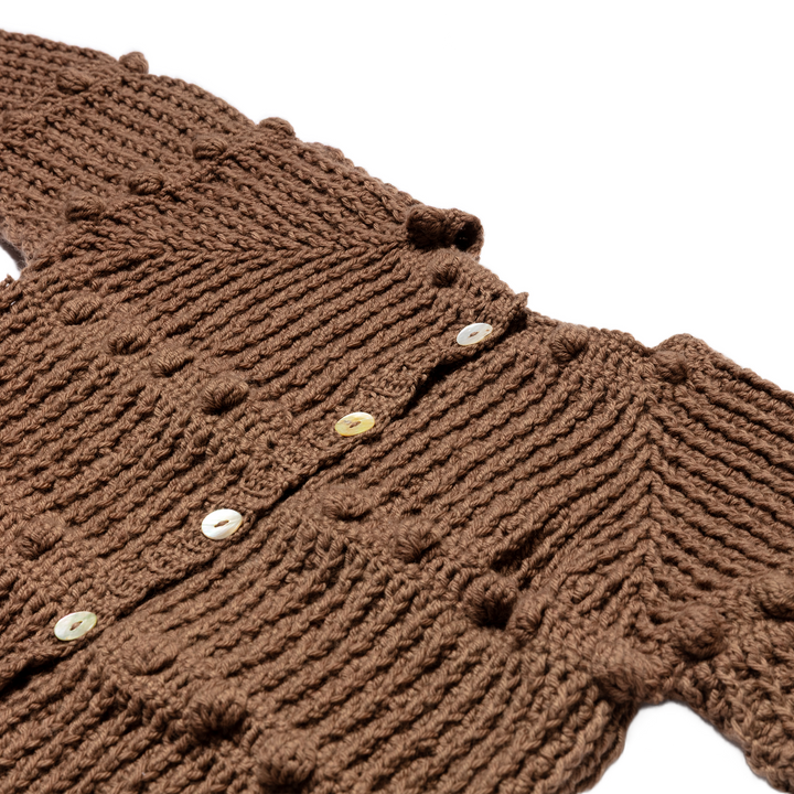 Finch Woolen Cardigan in Brown