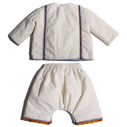 Feliz Embroidered Baby Set - Opal