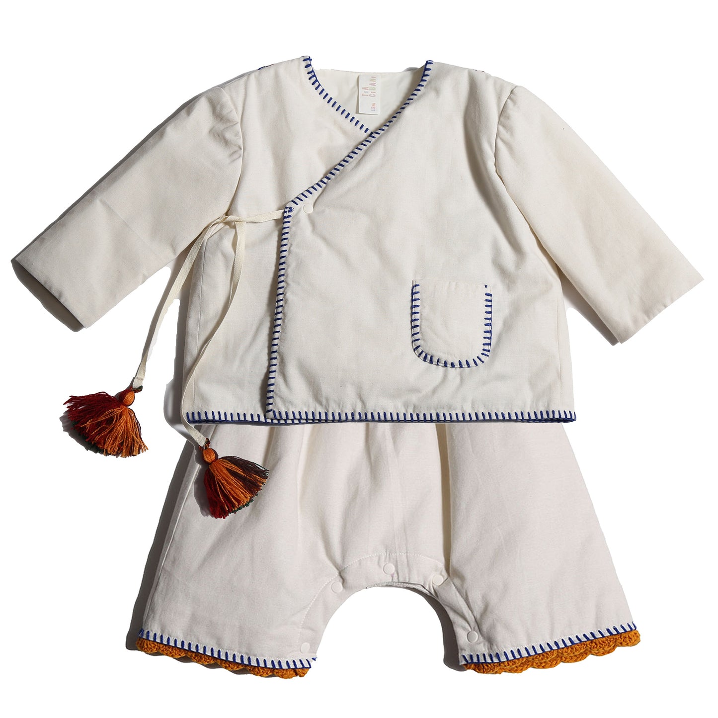 Feliz Embroidered Baby Set - Opal