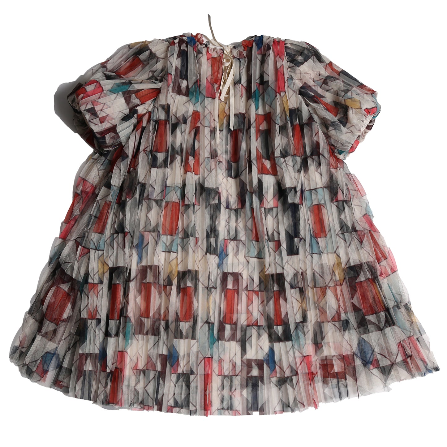 TIA CIBANI Crush Pleated Smock Dress - Rainbow