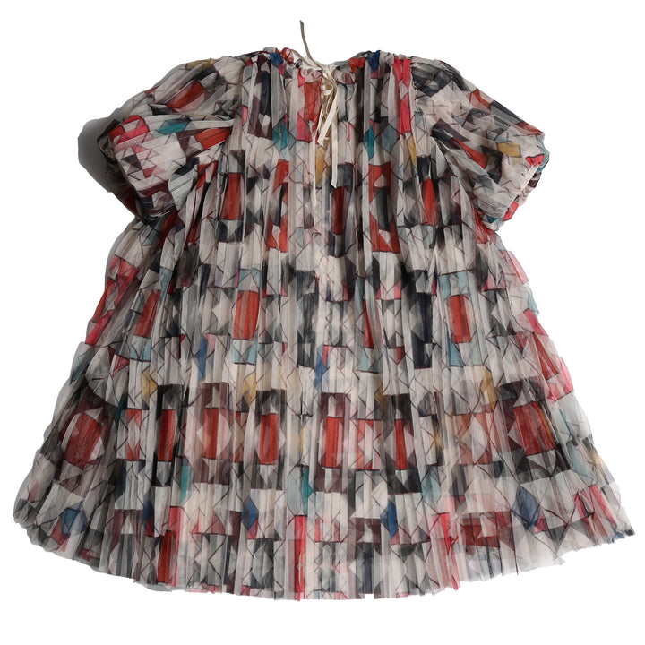 TIA CIBANI Crush Pleated Smock Dress - Rainbow