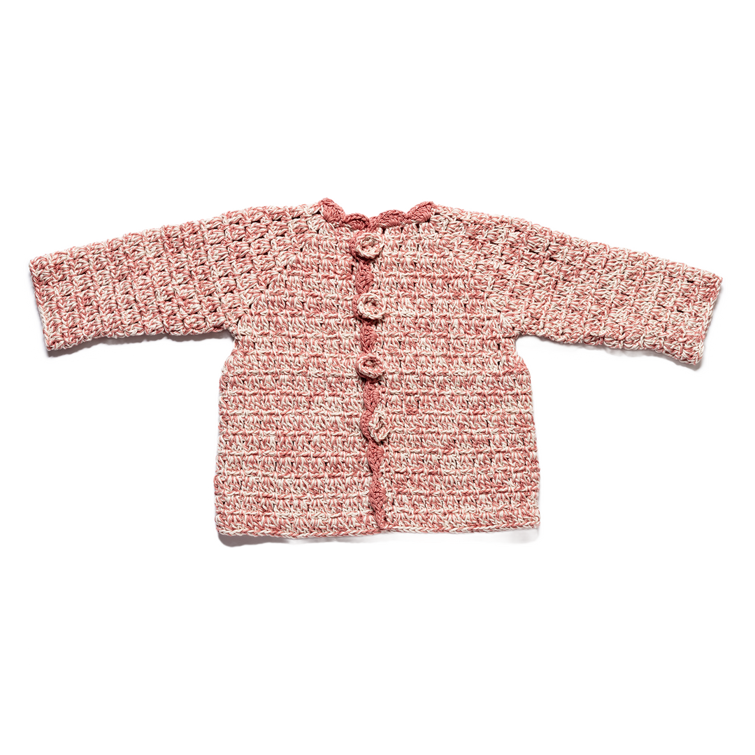 Harlow Cardigan in Double Cotton Blush