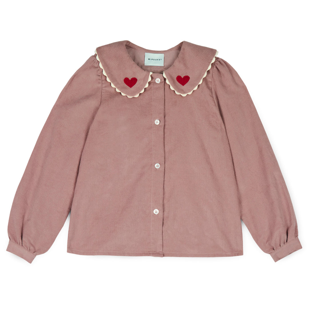 Géraldine Corduroy Blouse in Nude Pink