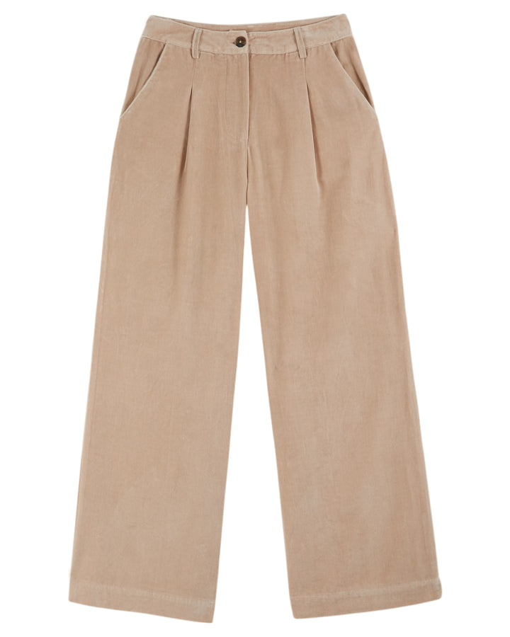EMILE ET IDA Wide Velvet Trousers - Sable