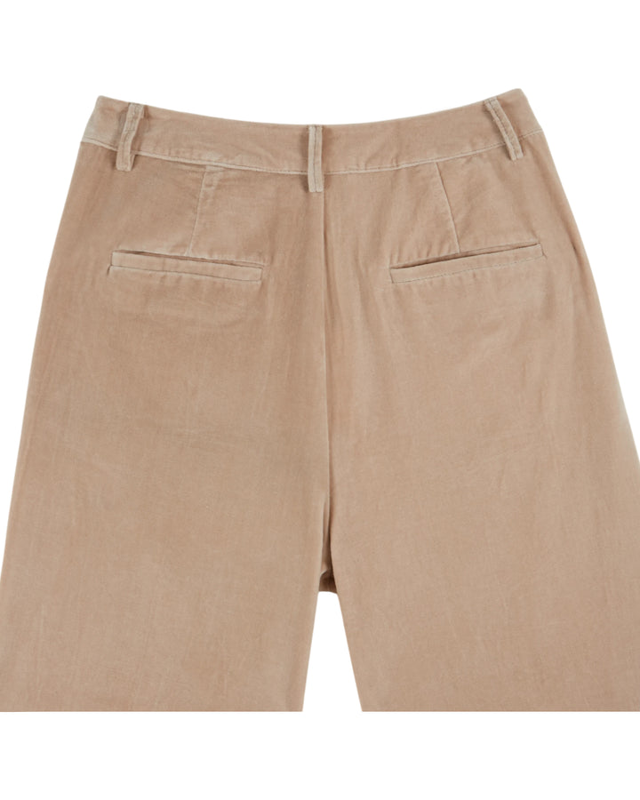 EMILE ET IDA Wide Velvet Trousers - Sable