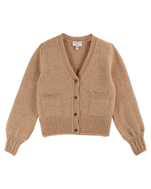 EMILE ET IDA Rib Knit Cardigan - Beige