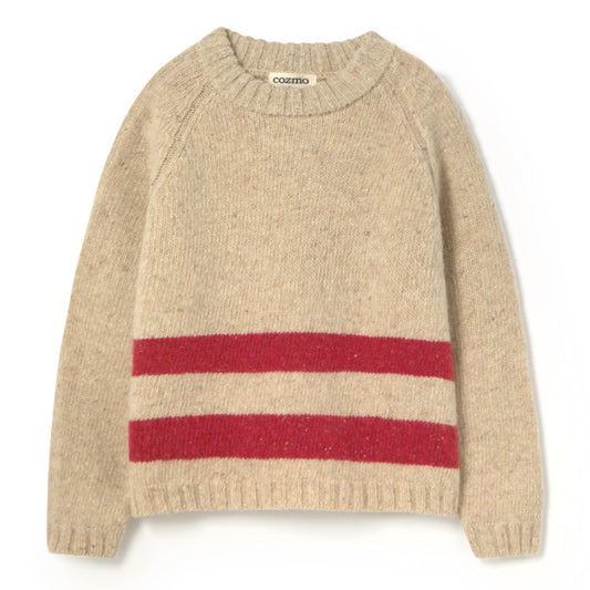 MY LITTLE COZMO Idaho Tweed Tricot Sweater - Stone Red