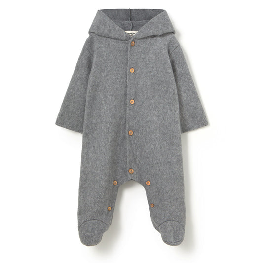 MY LITTLE COZMO Jade Soft Mélange Bamboo Bearsuit - Grey