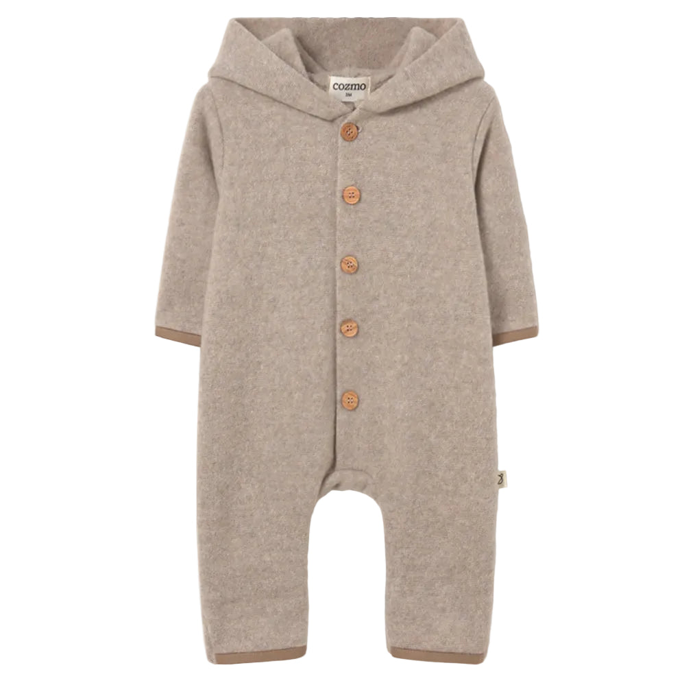 Soft Bamboo Baby Bearsuit in Stone