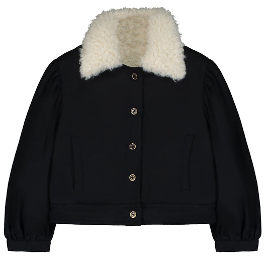 LITTLE CREATIVE FACTORY Denim Crop Jacket - Black