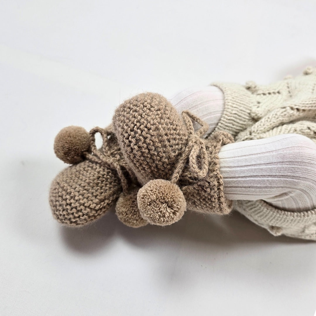MILLÉSIME Kip Pom Booties - Latte