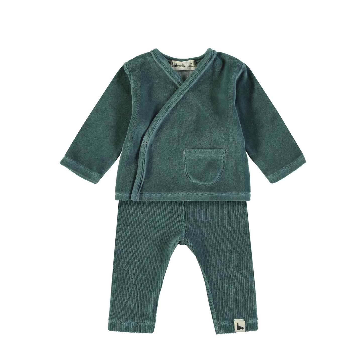 BABYCLIC Baby Set - Velour Forest Green