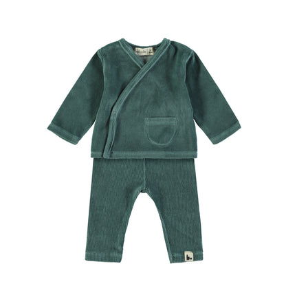 BABYCLIC Baby Set - Velour Forest Green