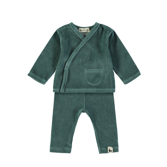 BABYCLIC Baby Set - Velour Forest Green