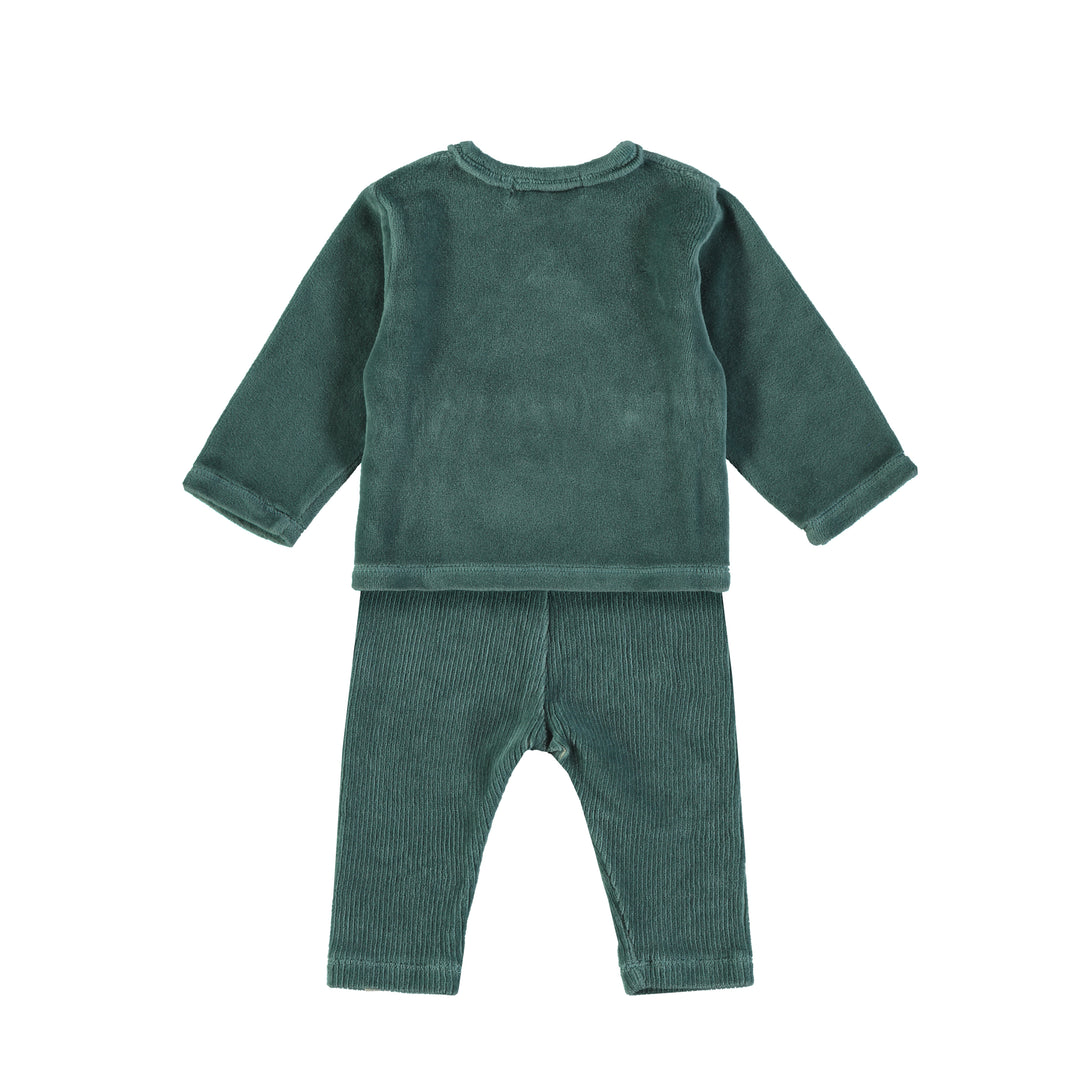 BABYCLIC Baby Set - Velour Forest Green