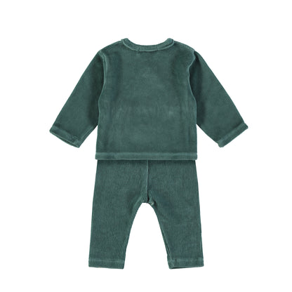 BABYCLIC Baby Set - Velour Forest Green