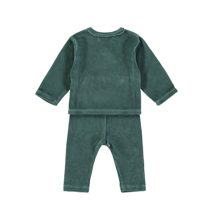 BABYCLIC Baby Set - Velour Forest Green
