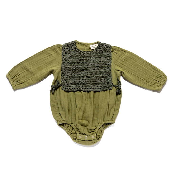Lulu Panel Romper in Olive