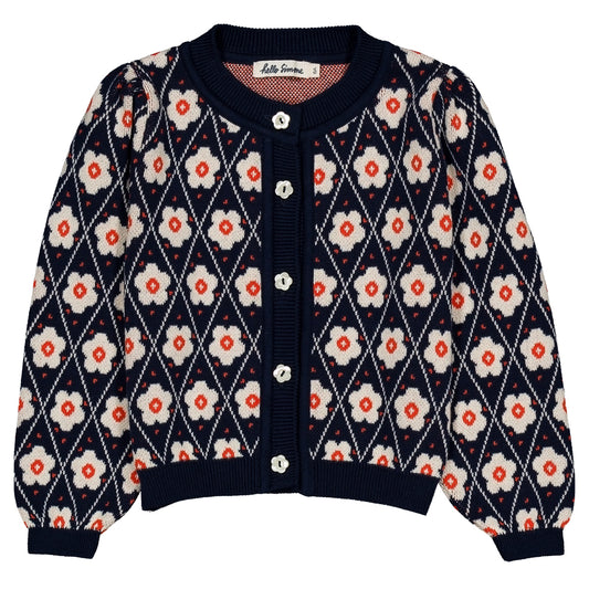 HELLO SIMONE Lison Cardigan - Navy Flower