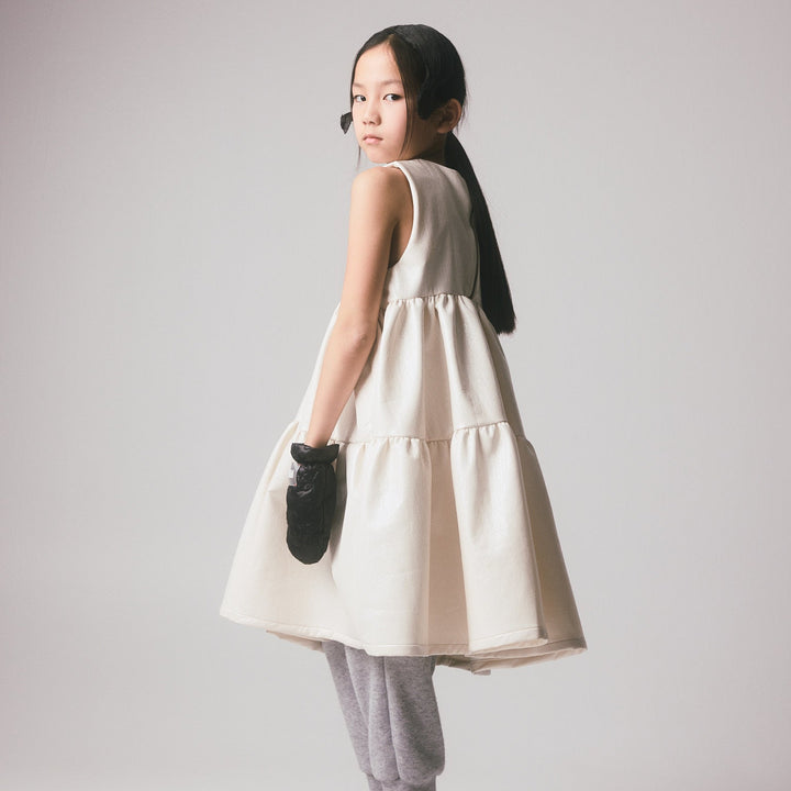 Electra Apron Dress in White