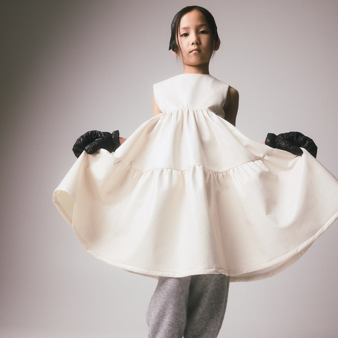 Electra Apron Dress in White