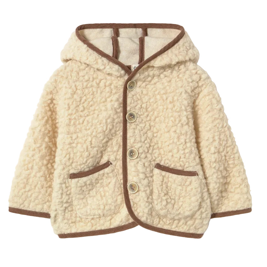 Sherpa Knit Baby Jacket in Ivory