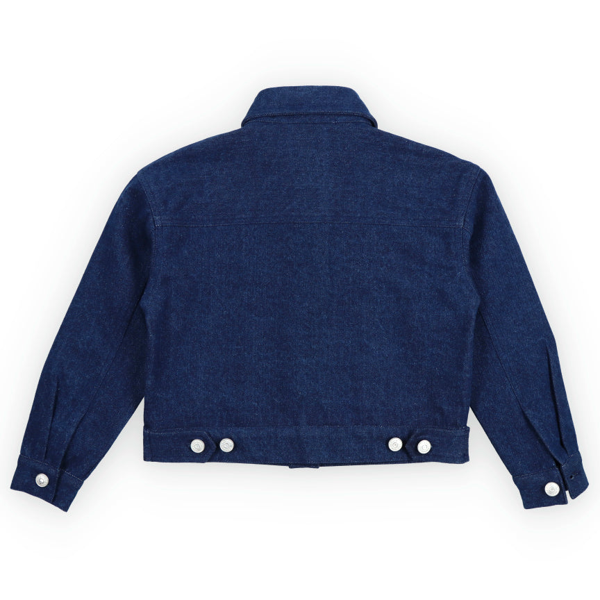 THE NEW SOCIETY Mia Rhinestone Jacket - Blue Denim
