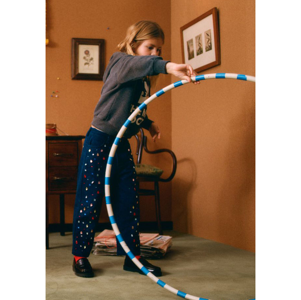 THE NEW SOCIETY Mia Rhinestone Pants - Blue Denim