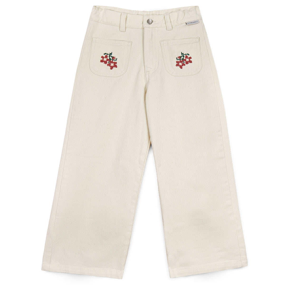 MIPOUNET Felicia Flower Denim Pant - Ecru