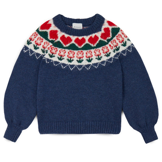 Greta Nordic Sweater - Dark Blue