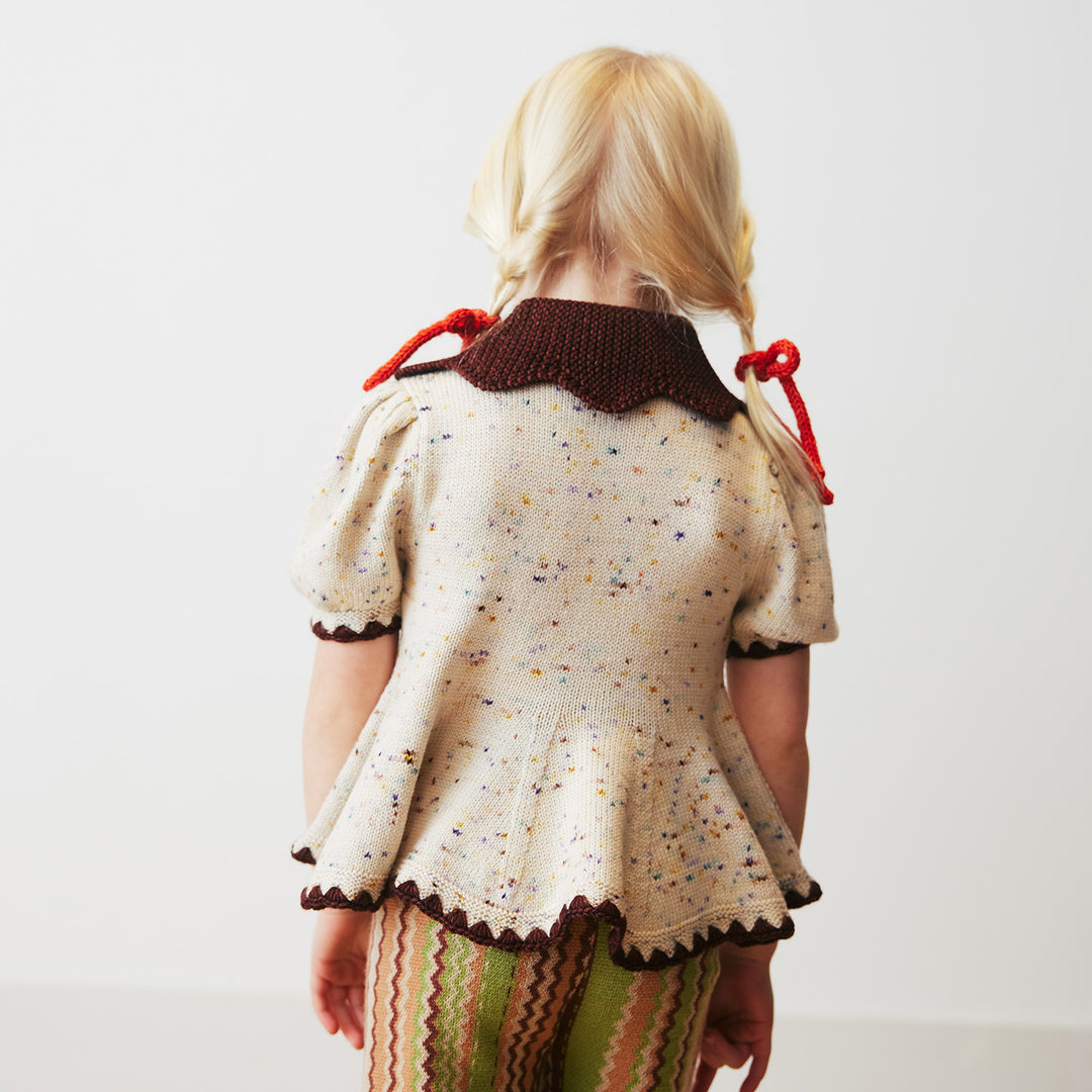 MISHA & PUFF Crochet Trim Puff Top - Iris Confetti