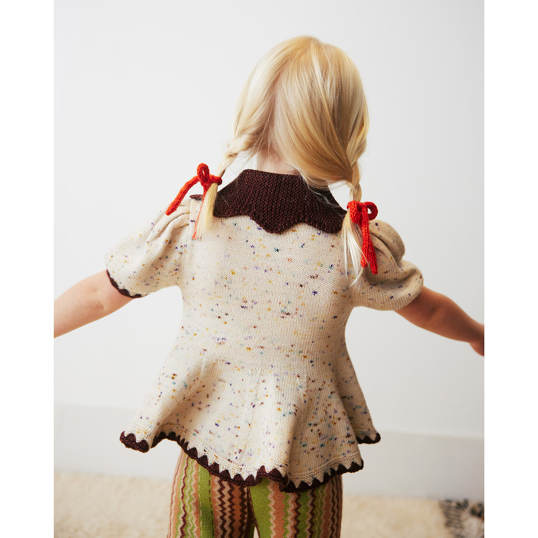 MISHA & PUFF Crochet Trim Puff Top - Iris Confetti