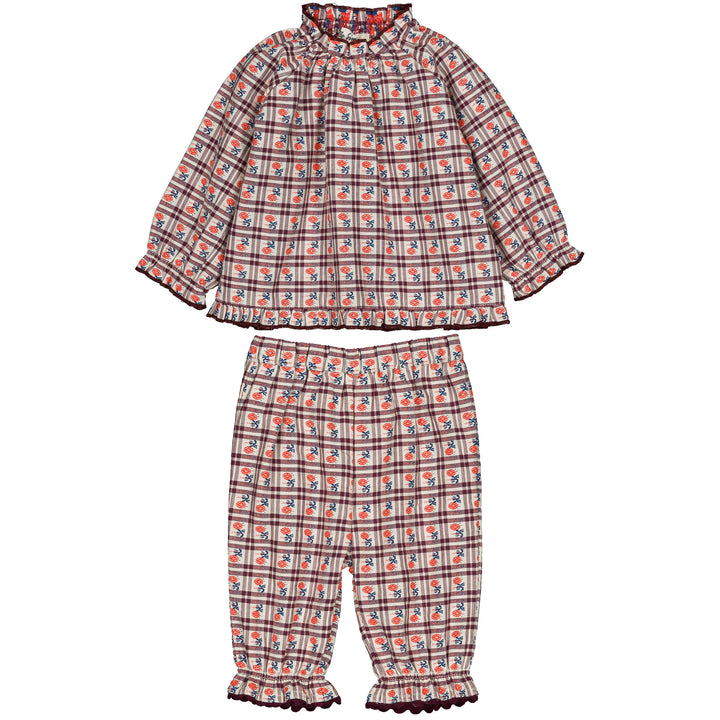Maline Baby Set in Camelia Check