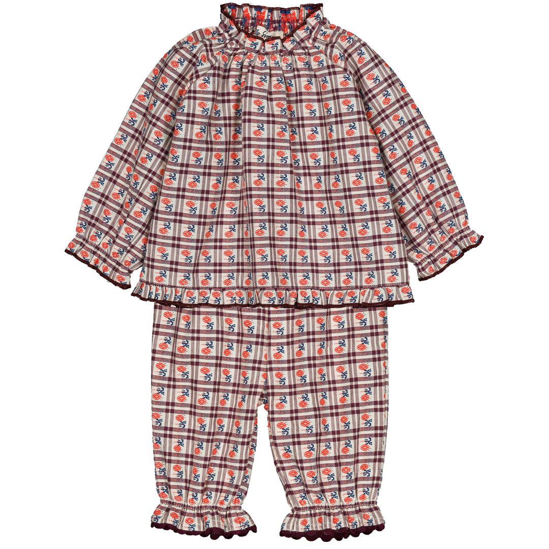 Maline Baby Set in Camelia Check